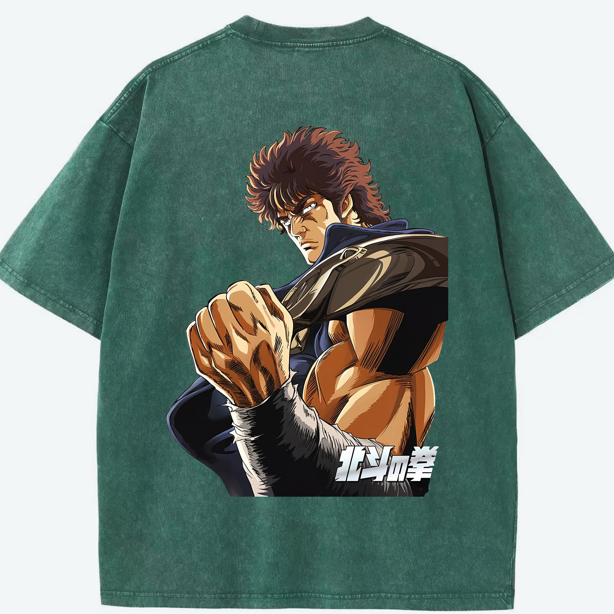 （画像用） 北斗の拳 Fist of the North Star 綿100% ヴィンテージ風 半袖Tシャツ（背面プリント）